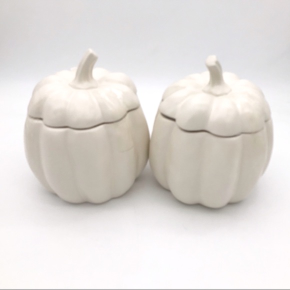 NWT! Set of 2 8.25” Ceramic Pumpkins Jars